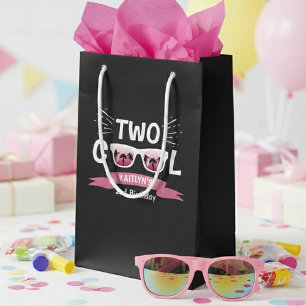 Two Cool Girls Chalkboard 2nd Birthday Small Gift Bag