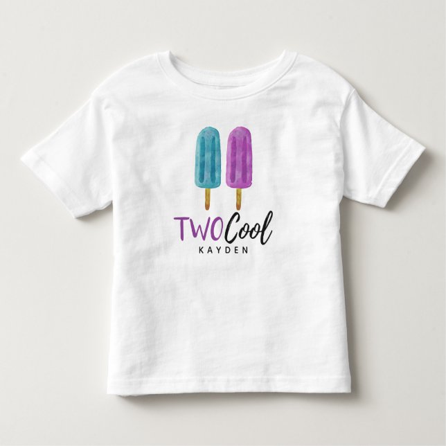 TWO COOL Kid's 2nd Birthday Summer Ice Pop Party Toddler T-Shirt (Front)