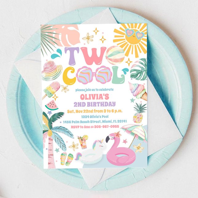 Two Cool Pool Birthday Invitation (Creator Uploaded)