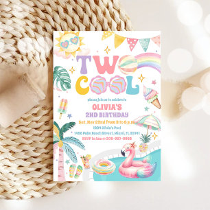 Two Cool Pool Birthday Invitation