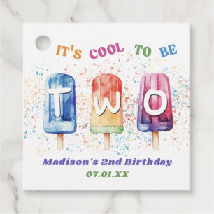 Two Cool Popsicle 2nd Birthday Favour Tags