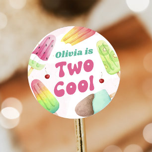 Two Cool Popsicle 2nd Birthday Party Sticker