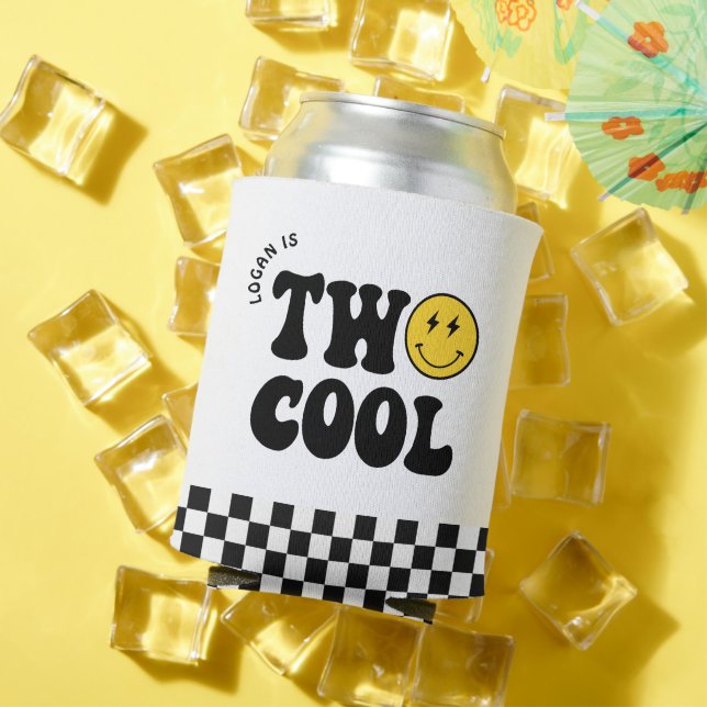 Two Cool Retro 2nd Birthday Party Favours Can Cooler (In Situ Summer)