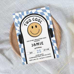 Two Cool Retro Skateboard 2nd Birthday Invitation