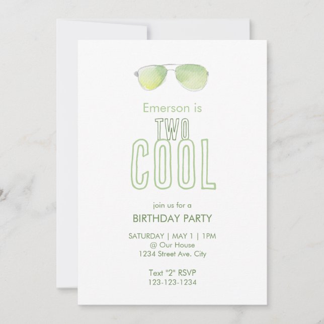 Two Cool Second Birthday Invitation (Front)