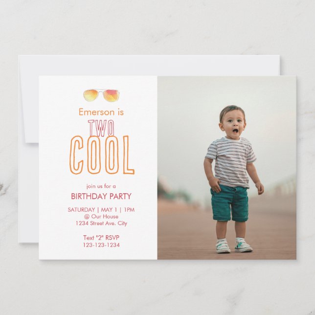 Two Cool Second Birthday Invitation (Front)