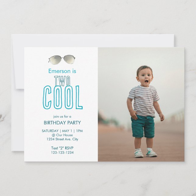 Two Cool Second Birthday Invitation (Front)
