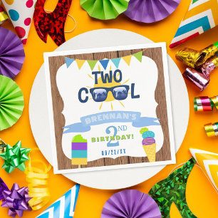 Two Cool Summer Vibes 2nd Birthday Party Napkin