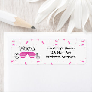 TWO Cool Sunglass 2nd Birthday Party Paper Plates Return Address Label