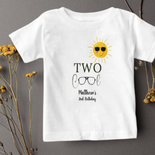 Two Cool Sunglass 2nd Birthday simple Baby T-Shirt
