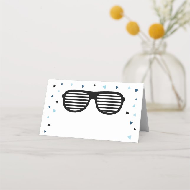 Two Cool Sunglasses Boy Birthday Place Card (Front)