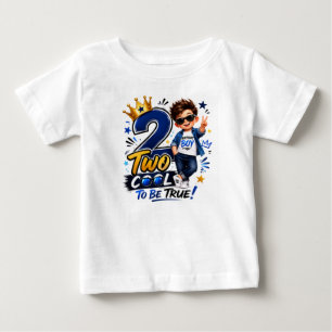 Two Cool to Be True 2nd Birthday Toddler T-Shirt