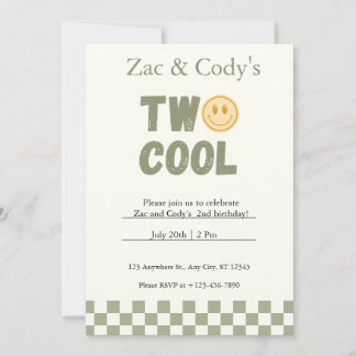 Two Cool Twin Birthday Invitation – Editable