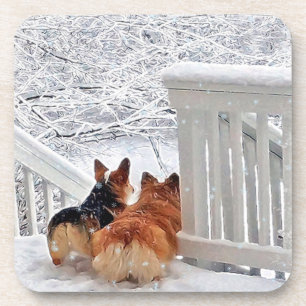 Two Corgis in the Snow Coaster