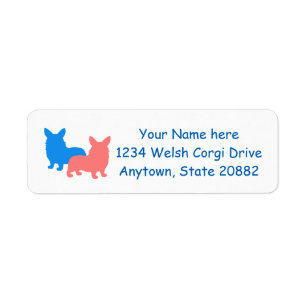 Two Corgis Return Address Label