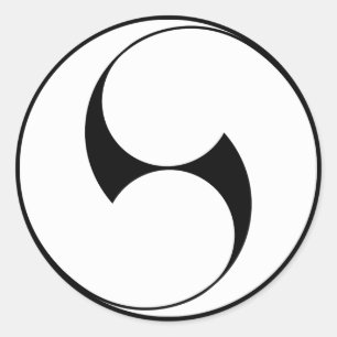 Two counterclockwise swirls (Jinuki) Classic Round Sticker