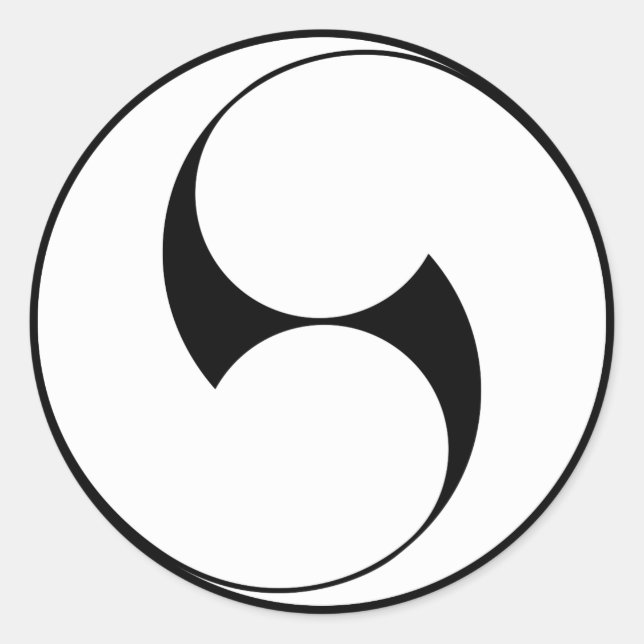 Two counterclockwise swirls (Jinuki) Classic Round Sticker (Front)