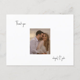 Two Couple Photos Wedding Message Thank You Postcard