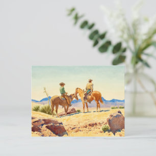 Two Cowboys on Horses by Maynard Dixon Holiday Postcard