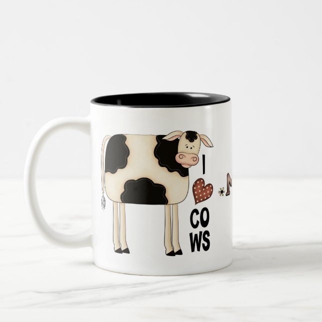 Two Cows Fun Coffee Cup Mug (Left)