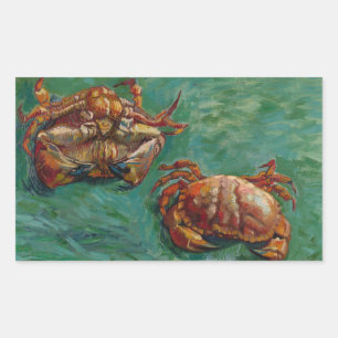 Two Crabs by Vincent van Gogh Rectangular Sticker