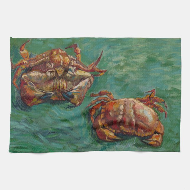 Two Crabs by Vincent van Gogh Tea Towel (Horizontal)
