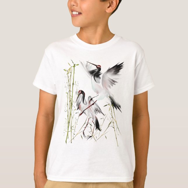 Two Cranes In Bamboo Shirts (Front)