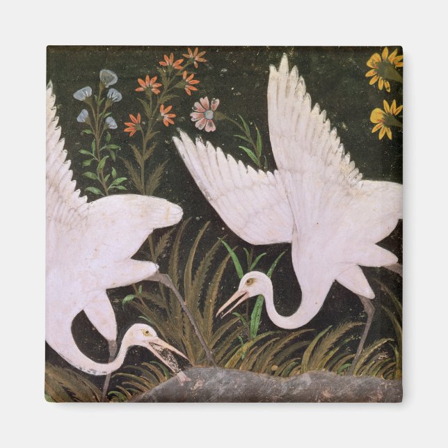 Two Cranes on the Edge of a Pond Magnet (Front)
