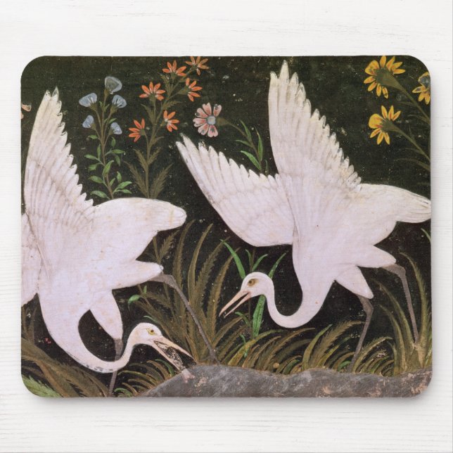 Two Cranes on the Edge of a Pond Mouse Pad (Front)