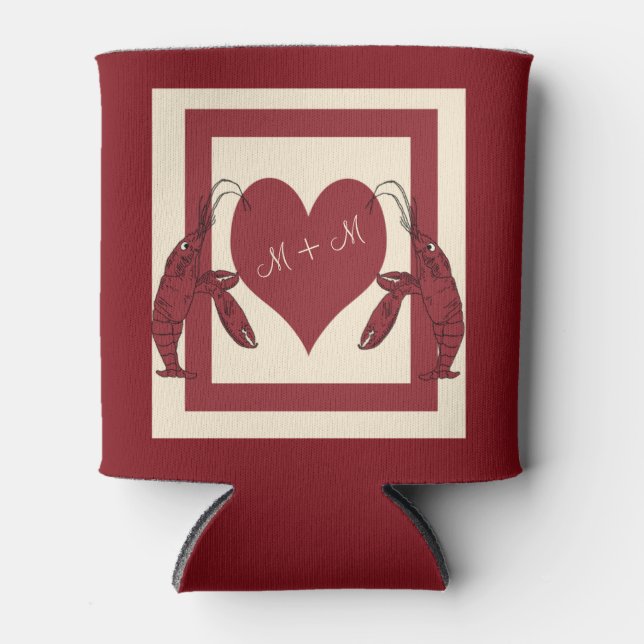 Two Crawfish Heart Can Cooler (Front)