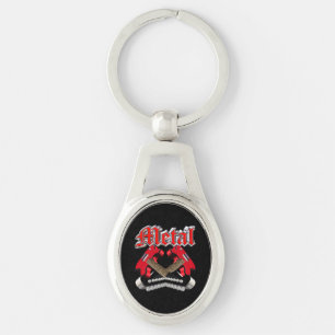 Two crossed guitars key ring