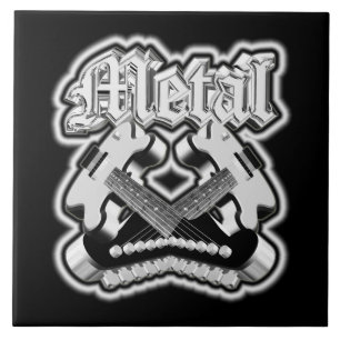 Two crossing guitars ceramic tile