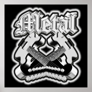 Two crossing guitars poster