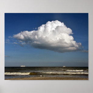 Two Cruise Ships Under a Huge Cloud, Florida Poster