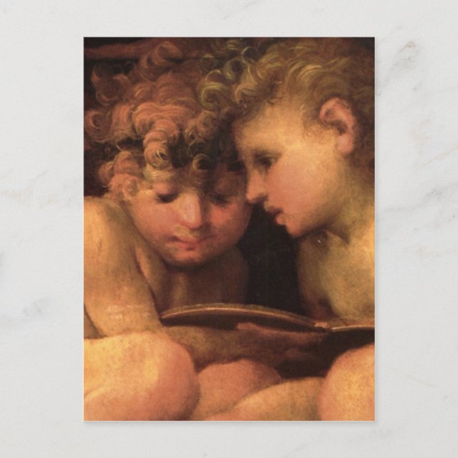 Two Curly Haired Angels postcard (Front)