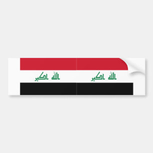 TWO Current National Flag of Iraq Bumper Sticker