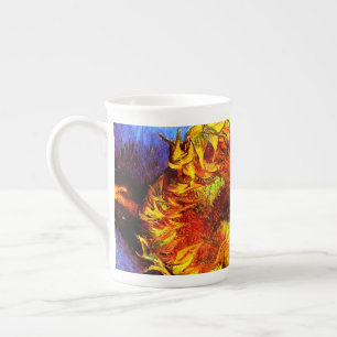 Two Cut Sunflowers Van Gogh Bone China Mug