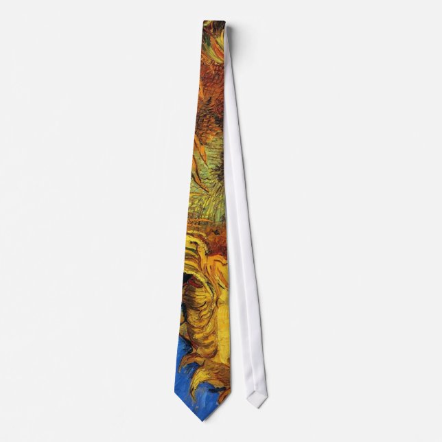 Two Cut Sunflowers Van Gogh Fine Art Tie (Front)