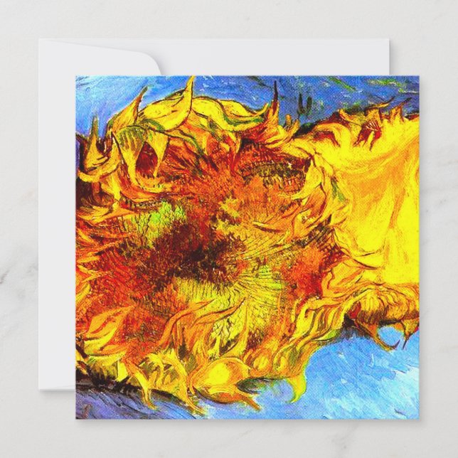 Two Cut Sunflowers Van Gogh Invitation (Front)