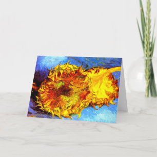 Two Cut Sunflowers Van Gogh Invitation