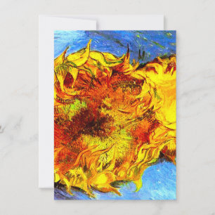 Two Cut Sunflowers Van Gogh Invitation