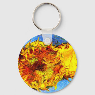 Two Cut Sunflowers Van Gogh Key Ring