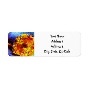 Two Cut Sunflowers Van Gogh Return Address Label