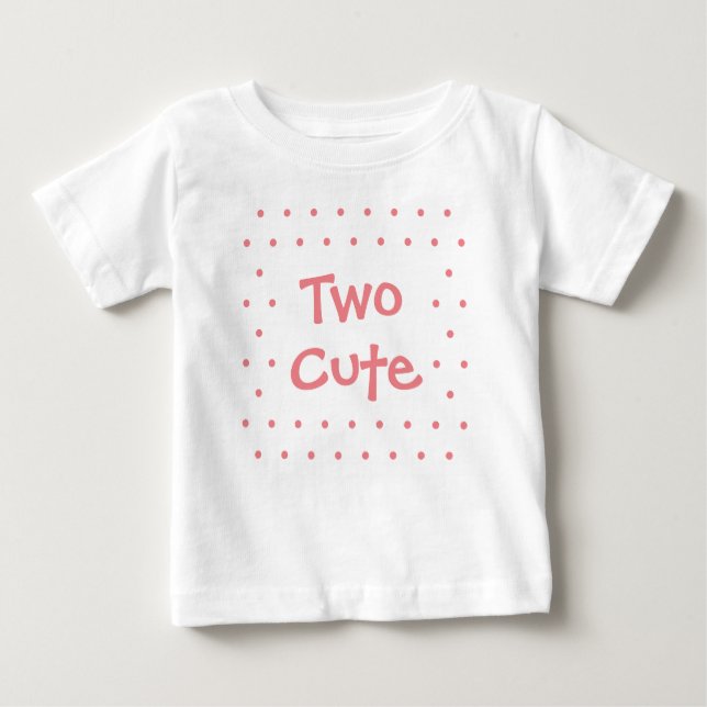 Two Cute 2nd Birthday Simple Dots Baby Girl Baby T-Shirt (Front)