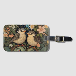 Two Cute Baby Birds Botanical Garden Luggage Tag