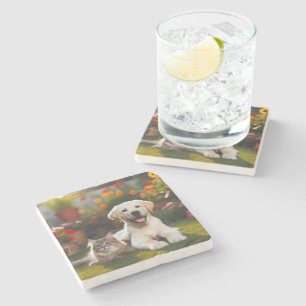 Two Cute Best Friend Stone Coaster