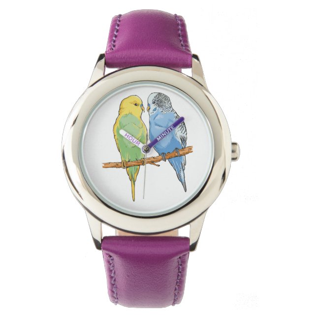 Two cute blue and green Budgies Watch (Front)