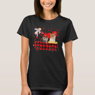Two Cute British Shorthair Cats On Pickup Truck Va T-Shirt