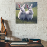 Two Cute Bunnies in field | Faux Wrapped Canvas Pr<br><div class="desc">Faux Wrapped Canvas Print of two cute bunnies ourtdoors ina field. Decor of two cute bunnies for the home.</div>