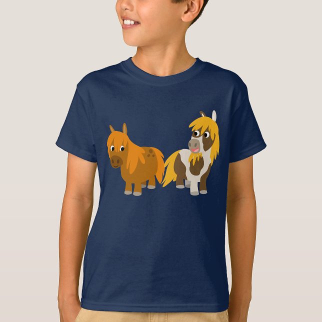 Two Cute Cartoon Ponies Kids T-shirt (Front)